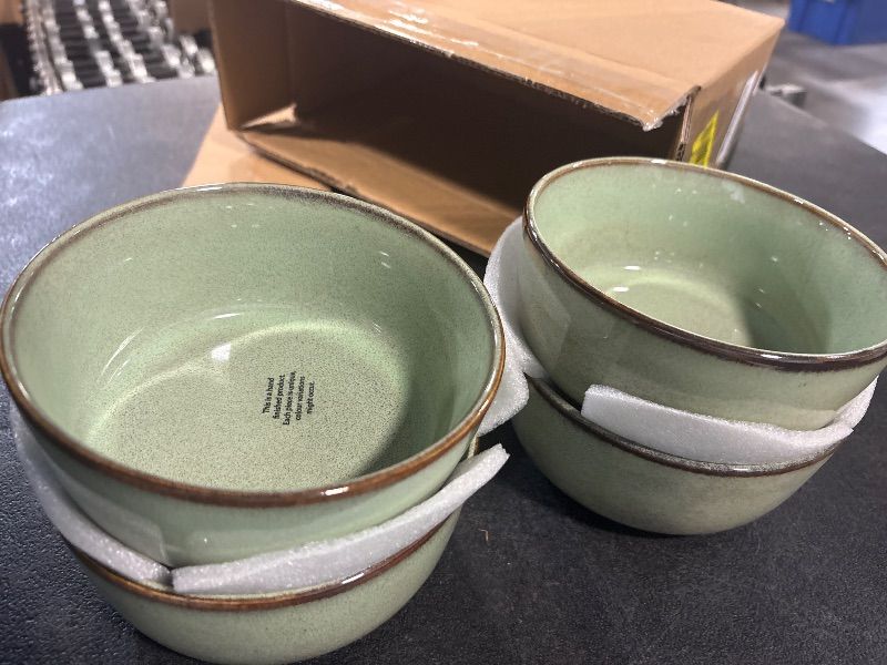 Photo 1 of **BOWLS ONLY**
GBHOME Ceramic Dinnerware Sets for 4, 12 Pieces Stoneware Plates and Bowls Sets, Reactive Glaze Dishes -Scratch Resistant, Dishwasher&Microwave Safe-Pastel Green
