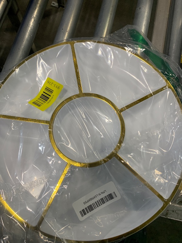 Photo 1 of *MINOR DAMAGE - USED*
Plasticpro 6 Sectional Round Plastic Serving Tray/Platter (2, White & Gold)