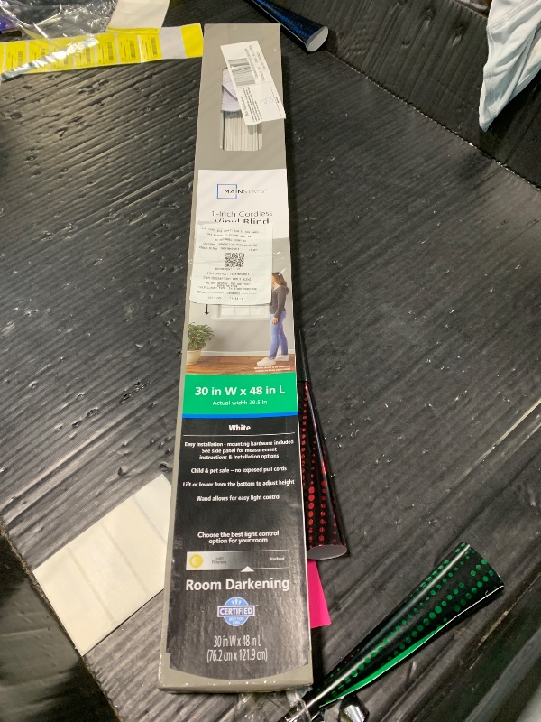 Photo 1 of **SIMILAR**Cordless Light Filtering Mini Blind - 27 Inch Width, 48 Inch Length, 1" Slat Size - Alabaster - Cordless GII Morningstar Horizontal Windows Blinds for Interior by Achim Home Decor