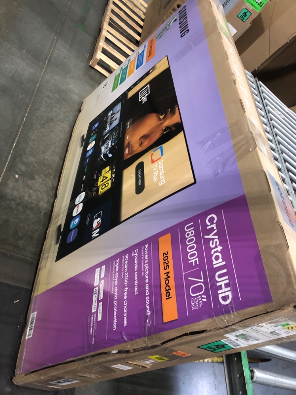 Photo 1 of ****broken screen - sold for parts*****Samsung 70-Inch Class Crystal UHD U8000F 4K Smart TV (2025 Model) Endless Free Content, Crystal Processor 4K, MetalStream Design, Knox Security, Alexa Built-in