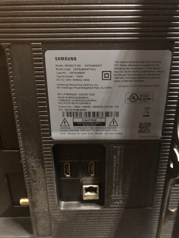 Photo 1 of ****broken screen - sold for parts*****Samsung 70-Inch Class Crystal UHD U8000F 4K Smart TV (2025 Model) Endless Free Content, Crystal Processor 4K, MetalStream Design, Knox Security, Alexa Built-in
