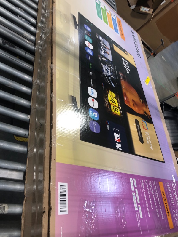 Photo 1 of ****DAMAGED SCREEN - SOLD FOR PARTS****Samsung 75-Inch Class Crystal UHD U8000F 4K Smart TV (2025 Model) Endless Free Content, Crystal Processor 4K, MetalStream Design, Knox Security, Alexa Built-in