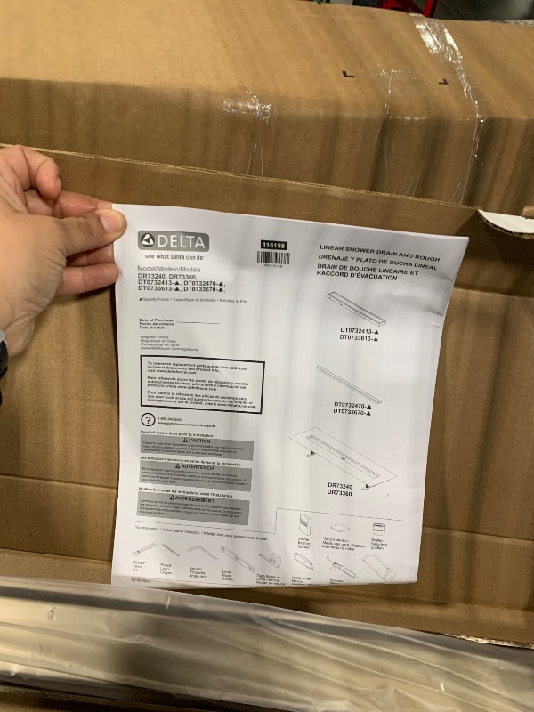 Photo 1 of Delta Faucet 36-Inch Reversible Linear Shower Drain Trim in Champagne Bronze