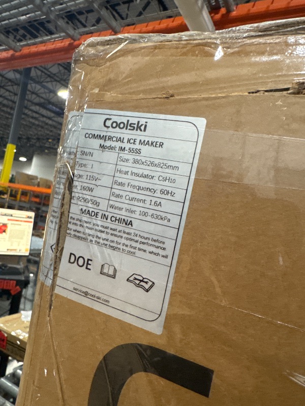 Photo 1 of  *********TURNS ON PERFECTLY******* Coolski 15" W Commercial Under Counter Ice Maker Machine, 130 Lbs/Day Auto-Cleaning, 30 Lbs Storage, Stainless Steel Built-in Freestanding Ice Maker for Home Bar Restaurant Outdoor