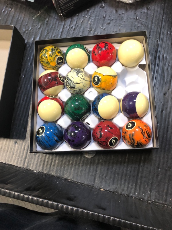 Photo 1 of ****MISSING A BSLL***MoyanSuper Marble Swirl Style Pool Balls Set Professional 2 1/4-Inch Billiard Balls for Pool Table Complete 16-Piece Regulation Pool Ball Set