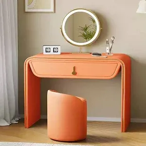 Photo 1 of ***Stock Photo Is A Similar Item*** Orange Vanity with LED Mirror