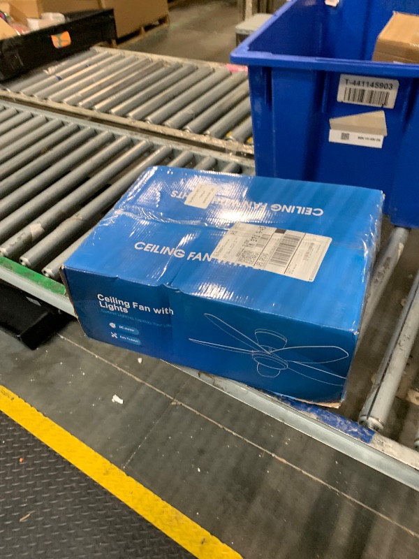 Photo 1 of **PARTS ONLY** Surtime 42" Ceiling Fans with Lights-Low Profile Ceiling Fan with Light and Remote/APP Control,Flush Mount,DC Reversible,LED Dimmable Blakc Ceiling Fans for Bedroom,Indoor/Outdoor Patio Use