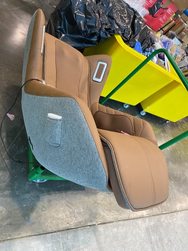 Photo 1 of ****MISSING PIECES*** ***READ CLERK NOTES*** COLAMY Zero Gravity Massage Chair with 4-Zone Massage, Dual Lumbar Heat, Airbag Compression, 360° Swivel, Built-in Bluetooth Speakers & USB Charging, BROWN