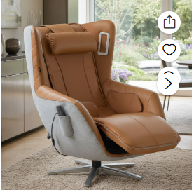 Photo 1 of ****MISSING PIECES*** ***READ CLERK NOTES*** COLAMY Zero Gravity Massage Chair with 4-Zone Massage, Dual Lumbar Heat, Airbag Compression, 360° Swivel, Built-in Bluetooth Speakers & USB Charging, BROWN