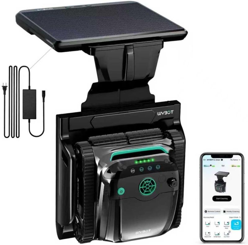 Photo 1 of (2025 Upgrade) WYBOT S2 Solar Robotic Pool Cleaner, Dual Charging Modes, Auto-Return Charging, Enhanced Scheduled & Area Cleaning, 3D Adsorption System, App Support, In-Ground Pools up to 3,229 Sq.Ft