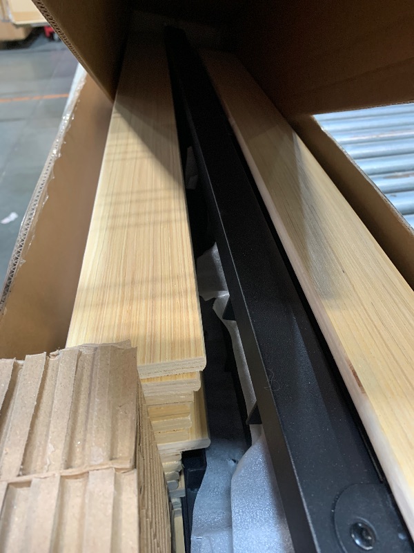 Photo 1 of ZIYOO King Size Bed Frame 18 Inch Tall 3 Inches Wide Wood Slats with 3500 Pounds Support, No Box Spring Needed for Foam Mattress, Underbed Storage Space, Easy Assembly, Noise Free