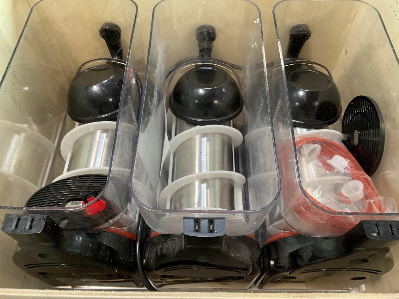 Photo 1 of *** USED**** missing lids **** VEVOR Commercial Slushy Machine, 36L/9.6Gal Triple Bowl, 150 Cup Margarita Machine, 860W Stainless Steel Margarita Smoothie Frozen Drink Maker, Slushie Machine for Party Cafe Restaurants Bars Home Use
