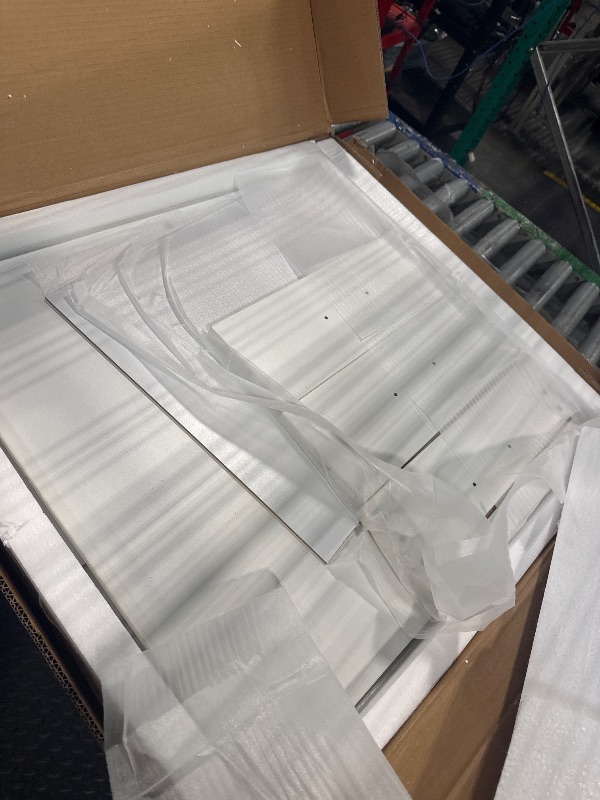 Photo 1 of ***PARTIAL SET*** GarveeHome Makeup Vanity Desk with Sliding Mirror and Lights, Large Dressing Table with Charging Station, 3 Lighting Modes, 5 Large Drawers and 3 Tiers of Open Shelves, for Bedroom, White & Gold