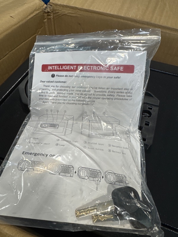 Photo 1 of 1.8 Cuft Small Fireproof Safe for Home Use, Safe Box Fireproof Waterproof with Programmable Keypad, Spare Keys and Removable Shelf, Digital Home Security Safety Box for Money Documents Medicines