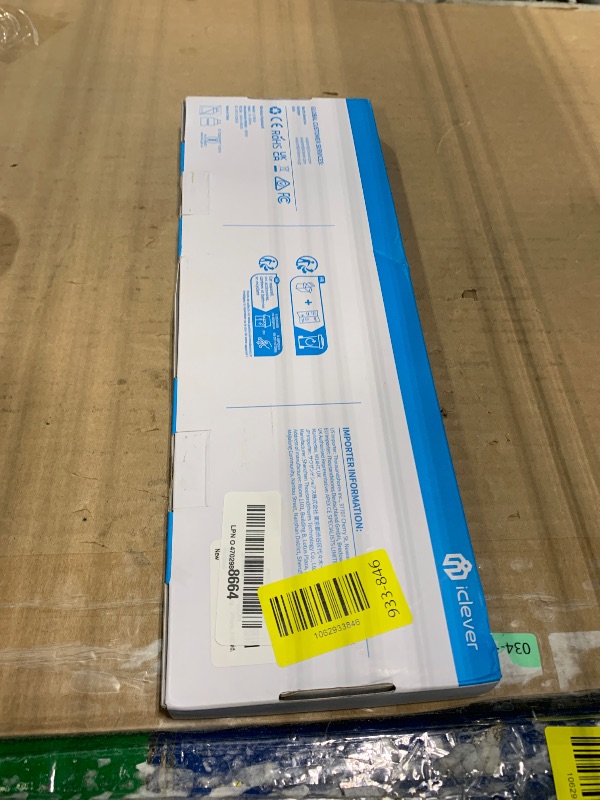 Photo 1 of *USED*
iClever BK10 Bluetooth Keyboard, Universal Bluetooth 5.1 Wireless Keyboard with Number Pad, Ergonomic Design, Multi-Device Compatibility, Stable Connection for Mac, iPad, iPhone, Android, Windows