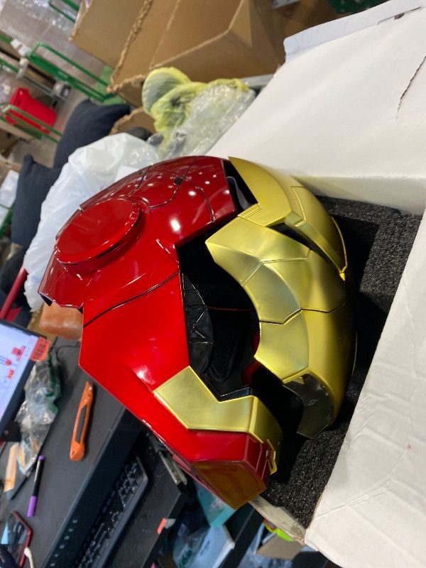 Photo 1 of ***NONFUNCTIONAL*** YONTYEQ Iron Hero MK 5 Matte Gold Helmet for Man – 1:1 Wearable Collectible with Voice, Touch & Remote Control, LED Eyes & Realistic Sound Effects – Cosplay & Display Prop Gift for Adults and Teens