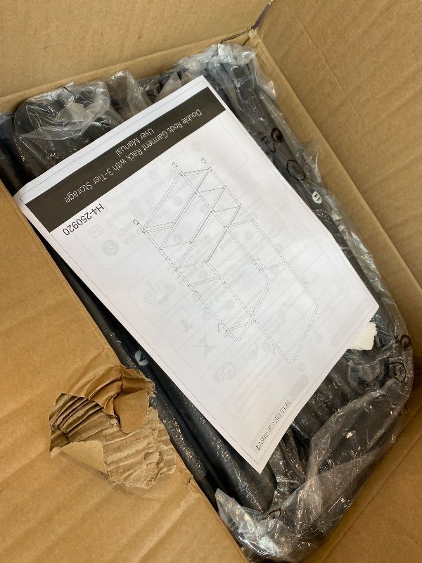 Photo 1 of *UNTESTED*
Furologee Clothes Racks for Hanging Clothes, Double Rods Clothing Rack with 3-Tier Storage Shelves, Rolling Garment Wardrobe with Wheels, Portable Free Standing Closet for Bedroom, Laundry Room, Black