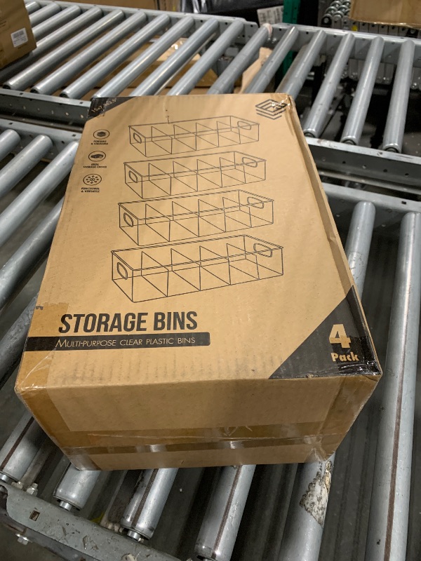 Photo 1 of ***ONLY 2 BINS*** ClearSpace Plastic Pantry Organization and Storage Bins with Removable Dividers – Perfect Kitchen Organization or Kitchen Storage – Refrigerator Organizer Bins, Cabinet Organizers (4 Pack XL)