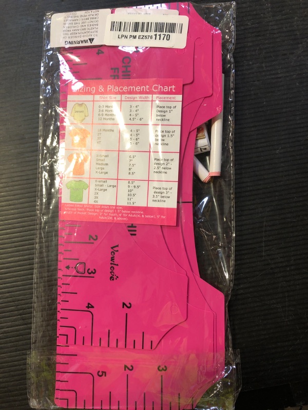Photo 1 of Vowlove Tshirt Ruler Guide for Vinyl Alignment: T Shirt Rulers to Center Designs, Tee Shirt Alignment Tools for Heat Press, Sewing Accessories HTV Heat Transfer Vinyl, V-Neck Front Back Measurement