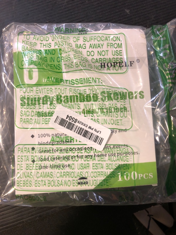 Photo 1 of HOPELF 6" Natural Bamboo Skewers for BBQ?Appetiser?Fruit?Cocktail?Kabob?Chocolate Fountain?Grilling?Barbecue?Kitchen?Crafting and Party. ?=4mm, More Size Choices 8"/10"/12"/14"/16"/30"(100 PCS)