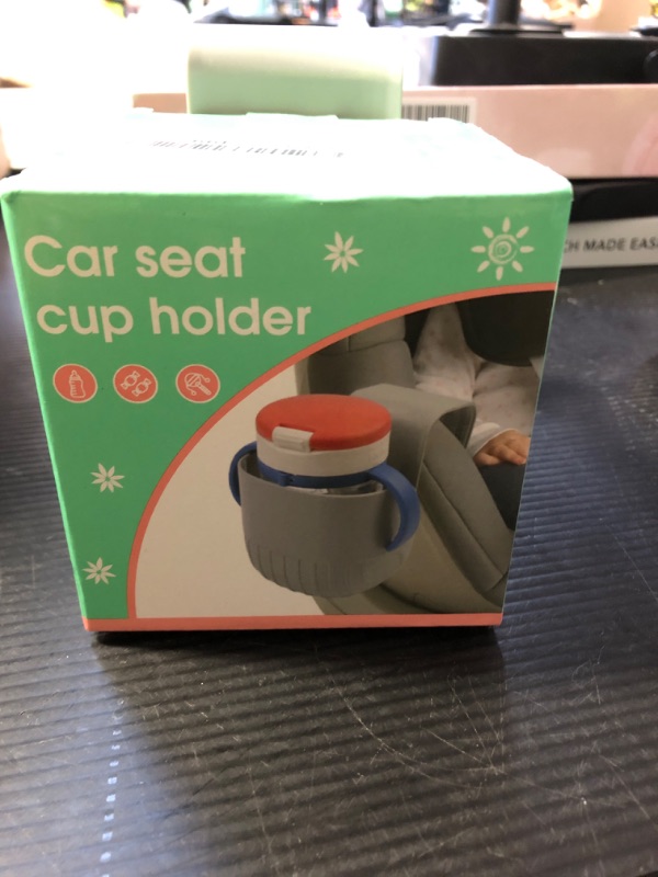 Photo 1 of Child Cup Holder for Convertible Car Seats, Car Seat Cup Holder, Baby Stroller Cup Holer Wheelchair Cup Holder, Child Cup Holders Compatible with The Majority of Car Seat Models – Grey