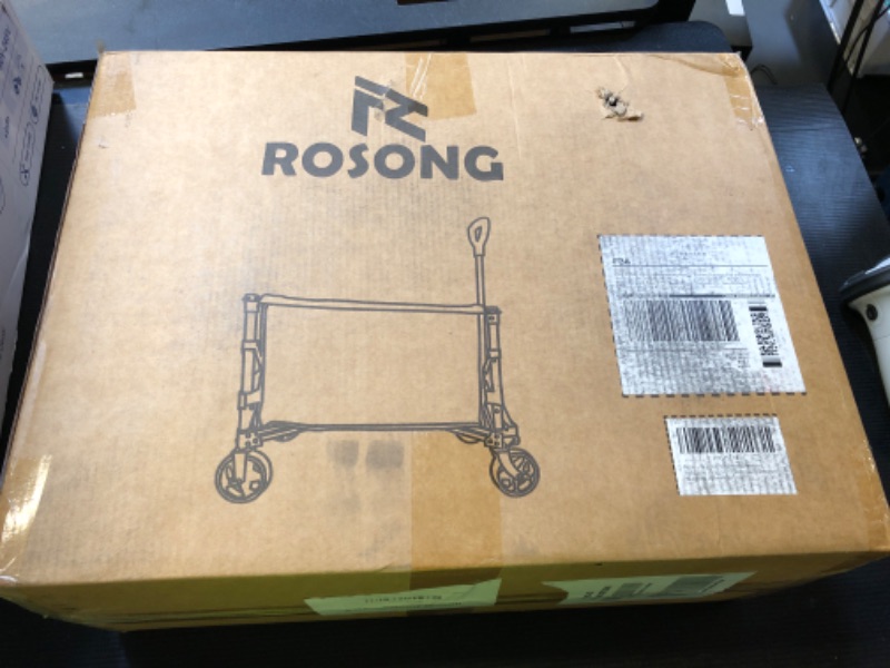 Photo 1 of ROSONG Collapsible Wagon Cart with Wheels Foldable - Folding Utility Heavy Duty Wagons Carts for Grocery Sports Garden Shopping Camping Wheelbarrows (Black with Cover, 120L)