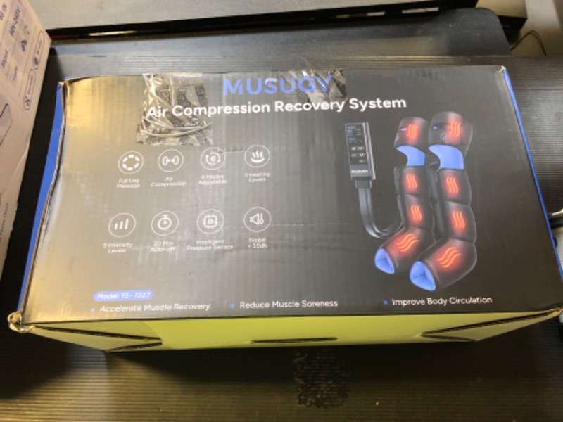 Photo 1 of Musugy Leg Massager with Heat and Compression : Sequential Compression Boots with 6 Modes,9 Intensity and 3 Heat for Circulation and Pain Relief - Christmas Birthday Gifts for Mom, Dad, Athletes, Gym