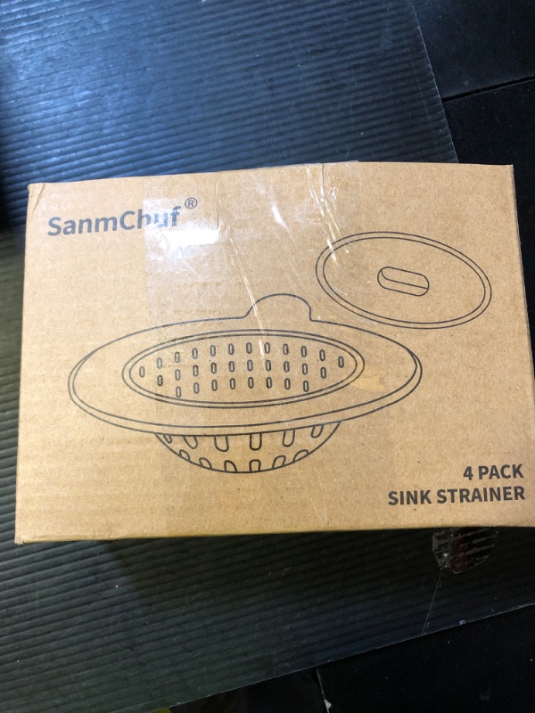 Photo 1 of 4 Pack Silicone Kitchen Sink Drain Catcher with Lid, 4.4" Top / 3" Mesh Basket, Grey Strainers for 3.1–3.9 Inch Openings, Anti-Clog Reusable Sink Stopper Covers, Odor-Proof & Easy to Clean