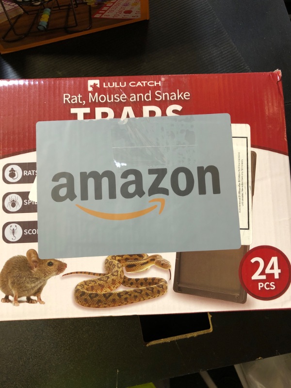 Photo 1 of LULUCATCH Super Glue Traps 24 Pack for Mice & Snakes, Larger, Heavier Sticky Traps with Non-Toxic Glue. Sticky Mouse Traps Indoor, Easy to Set, Pet Safe Pest Control