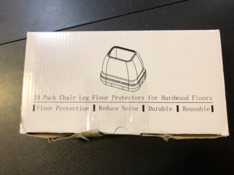 Photo 1 of Small Rectangle Silicone Chair Leg Caps with Felt Pads, 24PCS Rectangular Chair Leg Floor Protectors for Hardwood Floors, Chair Leg Covers to Protect Floors(Black,Fit Length 0.9"-1.3" Width 0.6"-0.8")