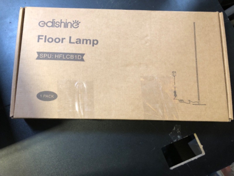 Photo 1 of EDISHINE LED Corner Floor Lamp, 57.5" Minimalist Dimmable Sleek Light, Adjustable Height, Tall Floor Lamps for Living Room, Bedroom, Office, 3000K Warm White Light, White