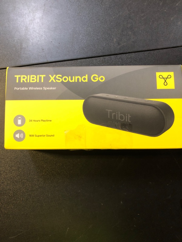 Photo 1 of Tribit XSound Go Bluetooth Speaker, 16W Portable Wireless Speaker with Loud Sound, 24H Playtime, IPX7 Waterproof, Custom EQ, XBass, BT5.3, TWS Pairing, Type-C, Outdoor/Home/Travel/Beach/Shower (Black)
