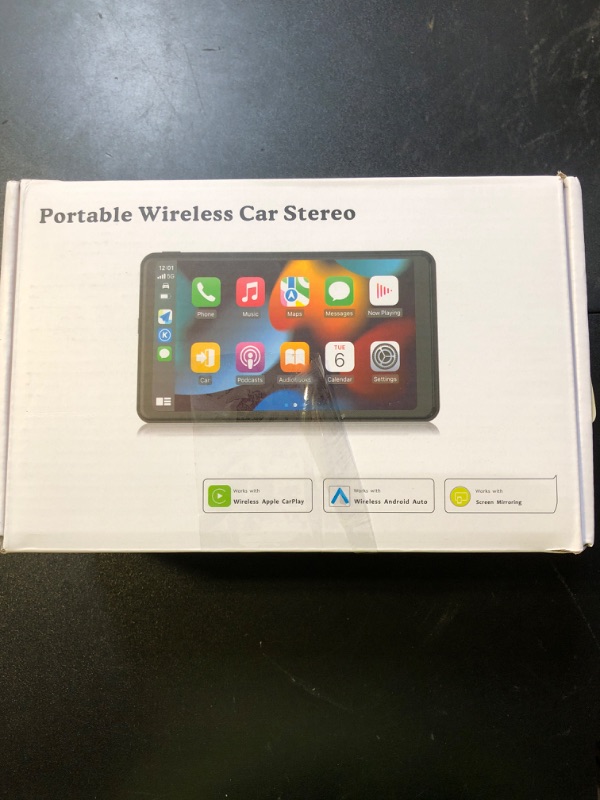 Photo 1 of ?Hieha? 2025 Wireless Portable Carplay and Android Auto, Carplay Screen for Car with Mirror Link/AUX/FM,7" Touchscreen Bluetooth 5.0, Marine Stereos for All Vehicles