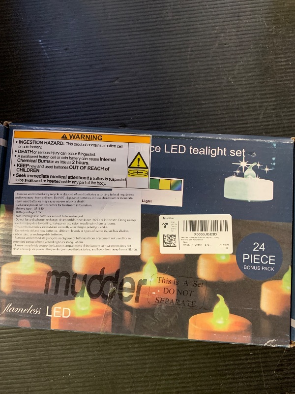 Photo 1 of Mudder 24 Pieces Gold Tea Lights LED Candles Tealights Flameless Votive Battery Operated Tea Lights Electric Glitter Tealight for Easter Holiday, Wedding, Festival Gift, Party Decor