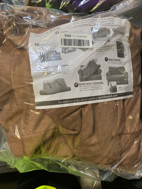 Photo 1 of SureFit Ultimate Heavyweight Stretch Suede Individual 2 Piece T-Cushion Sofa Slipcover - Luggage