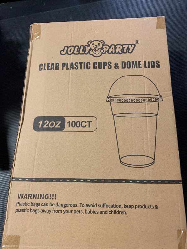 Photo 1 of 100 PACK 12 oz Clear Plastic Cups with Dome Lids, Disposable Dessert Parfait Cups for Ice Cream, Iced Cold Coffee Drinks, Cupcake, Fruit for Party