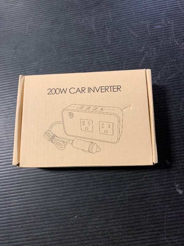 Photo 1 of 200W Car Power Inverter, PiSFAU DC 12V to 110V AC Car Plug Adapter Outlet with [20W USB-C] /USB-Fast Charger(18W) / 4.8A Dual USB/car Charger for Laptop