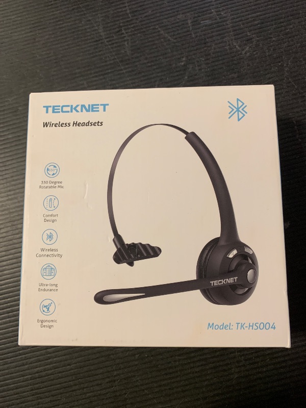 Photo 1 of TECKNET Bluetooth Headset, Wireless On Ear Headphones with Noise Cancelling Microphone for Trucker, Hand Free Wireless Headset with Mute Mic for Phone