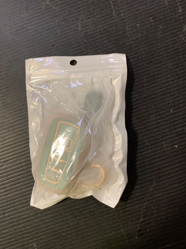 Photo 1 of Lucrum for Toyota Camry Key Fob Cover and Leather Keychain - TPU Key Case for Toyota Corolla, RAV4, Avalon, Prius, C-HR - 2019-2024 Keyfob Cover Compatible with HYQ14FBE - Green and Gold