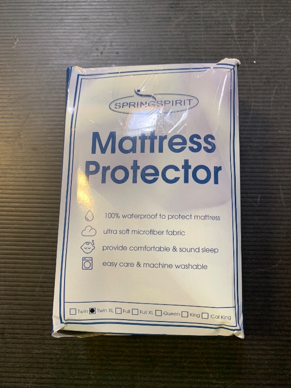 Photo 1 of SPRINGSPIRIT Twin XL Mattress Protector Waterproof, Twin Extra Long Mattress Pad Cover, Fitted up to 14''Depth Pocket