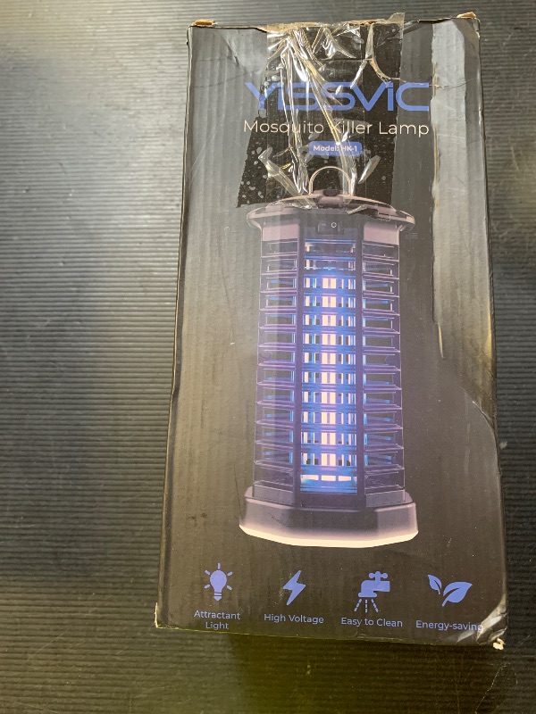 Photo 1 of YISSVIC Bug Zapper Outdoor Indoor Waterproof Electric Mosquito Lamp Fly Zapper Killer Effective 4200V Plug in for Home Patio Office Courtyard (One-Light Control Bug Zapper)