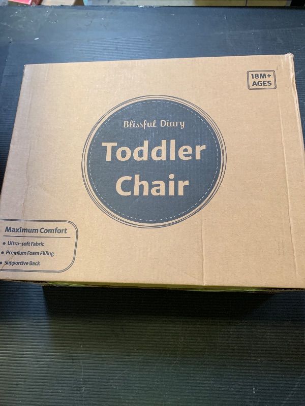 Photo 1 of Blissful Diary Toddler Chair Comfy, Foam Kids Chair with Soft Teddy Plush, Toddler Reading Armchair with Cute Arclet Designs- Light Cream