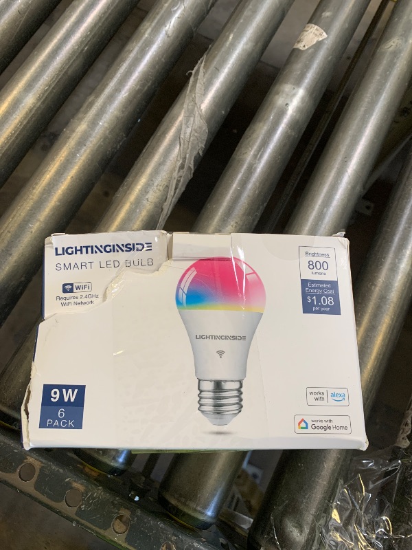 Photo 1 of Lightinginside Smart Light Bulbs 6 Pack, Smart Bulb Works with Alexa/Google Home/Smart Life, CRI>90, RGBCW Color Changing LED Light Bulbs, 2.4G WiFi Bluetooth A19 E26 Bulb, No Hub Required, ETL Listed