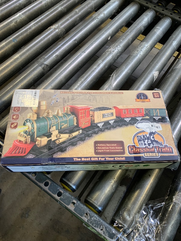 Photo 1 of Christmas Train Set for Tree - Electric Toy Train w/Light & Sounds, Kids Train with 10 Tracks for Boys Age 3-8, Toddler Train Set Around Christmas Tree Gifts