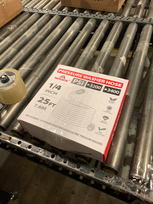 Photo 1 of YAMATIC Super Flexible Pressure Washer Hose 25FT 3200 PSI for Power Washer Replacement, Kink Resistant Extension With Leak-Free M22 Female & 3/8" Quick Connect Adapters, 1/4", Green