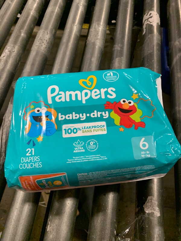 Photo 1 of Pampers Diapers - Baby Dry - Size 6, 21 Count, Absorbent Disposable Infant Diaper (Packaging May Vary)