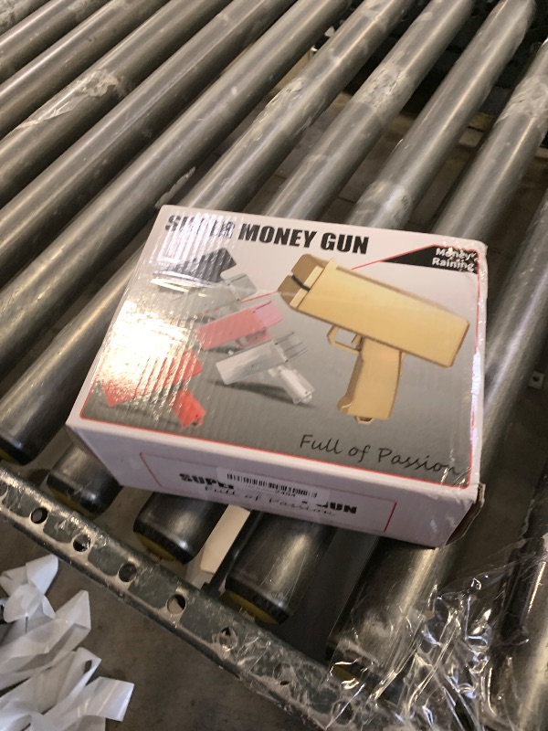Photo 1 of Sopu Make it Rain Money Gun Paper Playing Spary Prop Cash Gun Party Supplies (Metallic Gold)