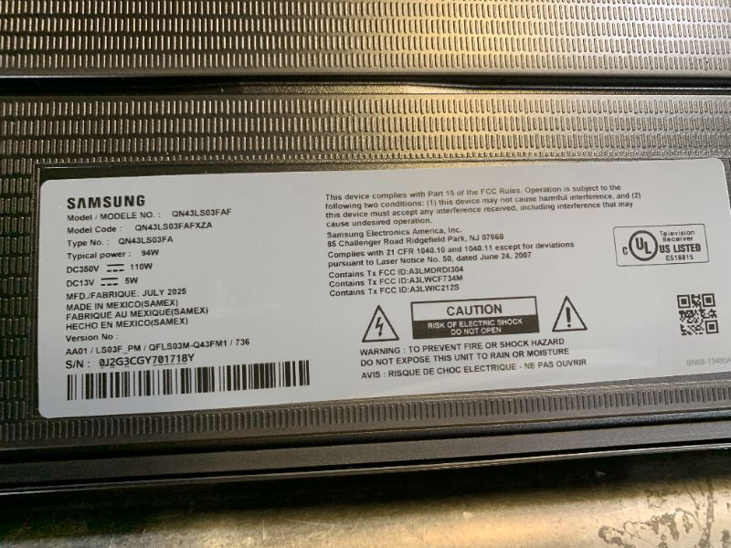 Photo 1 of Samsung 43-Inch Class The Frame LS03F 4K QLED Smart TV (2025 Model) Slim Fit Wall Mount, Modern Frame Design, NQ4 AI Gen2 Processor, Art Mode, Artful Picture Quality, Samsung Vision AI, Alexa Built-in