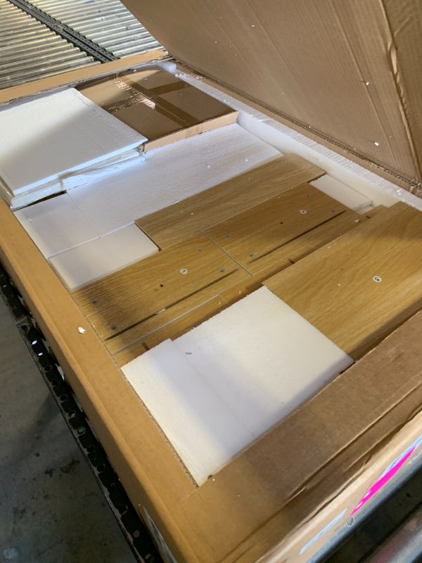 Photo 1 of 43" Makeup Vanity Desk with Mirror and Lights, & Power Outl, Glass Top Big Vanity Table with 9 Drawers& 8 Storage Shelves, Dressing Table Set with Chair for Bedroom, White+Oak