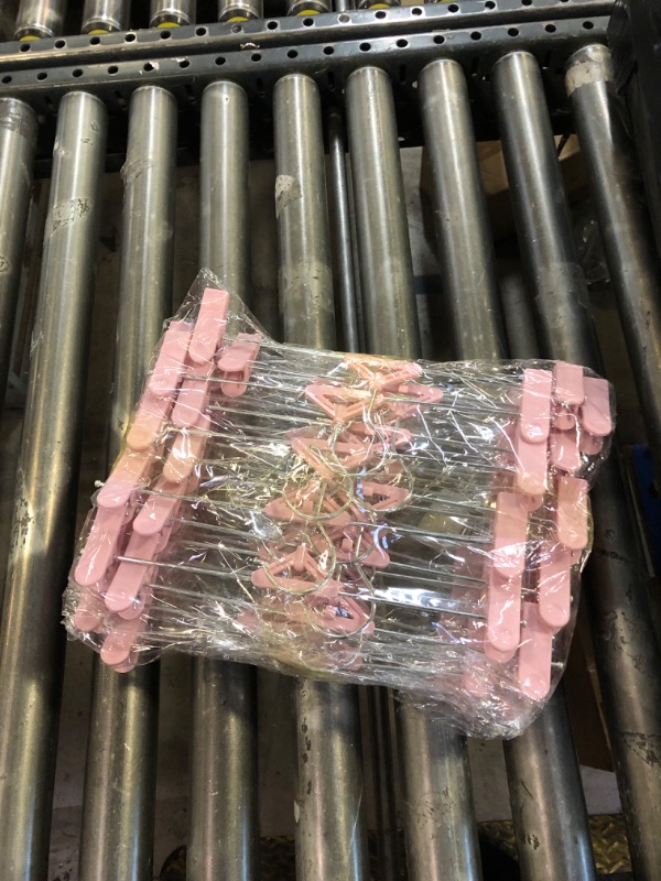 Photo 1 of Skirt Hangers 30 Pack – NORTHERN BROTHERS Pink Pant Shorts Plastic Hangers with Clips for Women, Kids – Space Saving, Non Slip, Adjustable, Stackable